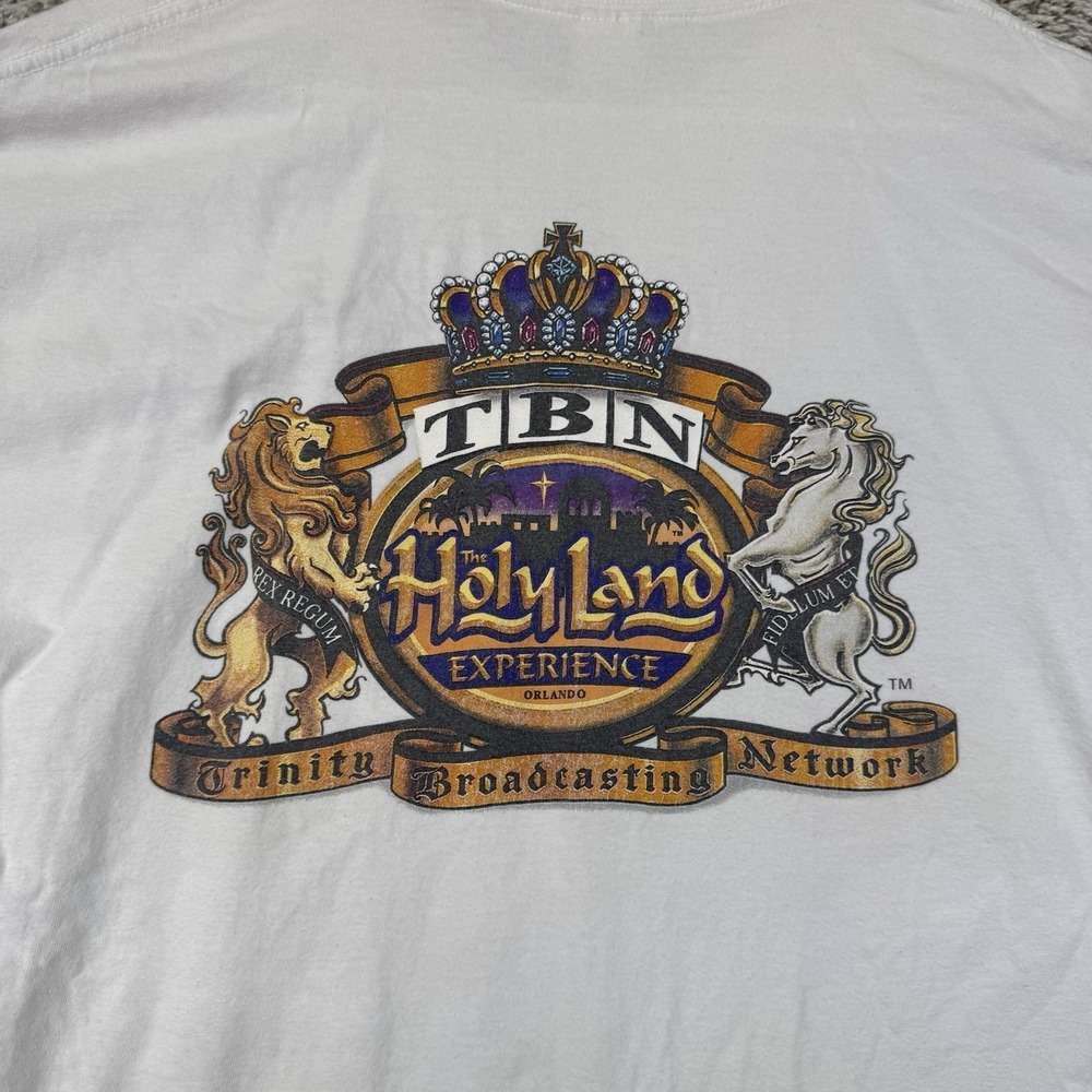 Vintage Holy Land Experience Shirt Mens XL White Orlando Graphic Tee Hanes Beefy - Picture 3 of 16